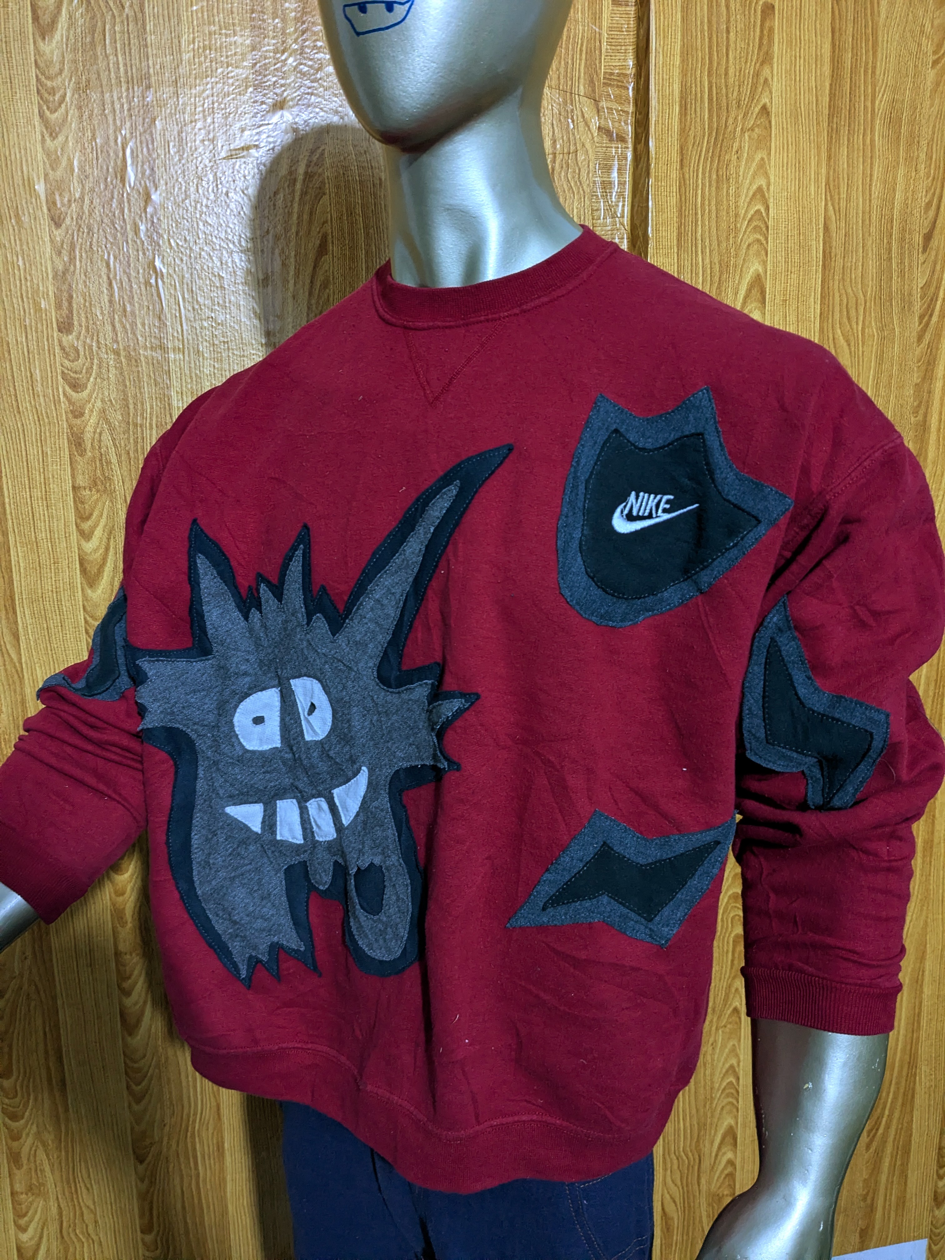Sweatshirt Nike patchwork en upcycling
