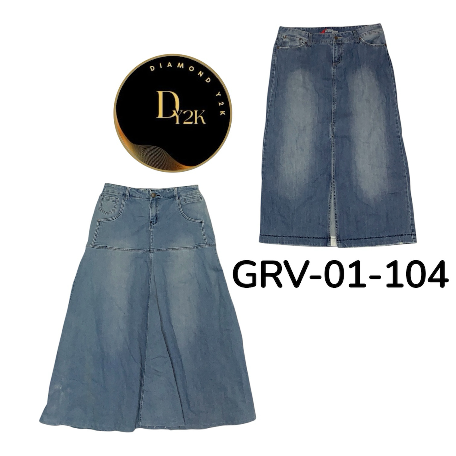 Y2K Aesthetic Denim Midi Long Skirt – Classic Retr..