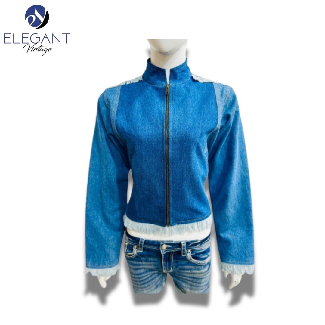 アップサイクルデニムクロップドジャケット - EVR0043