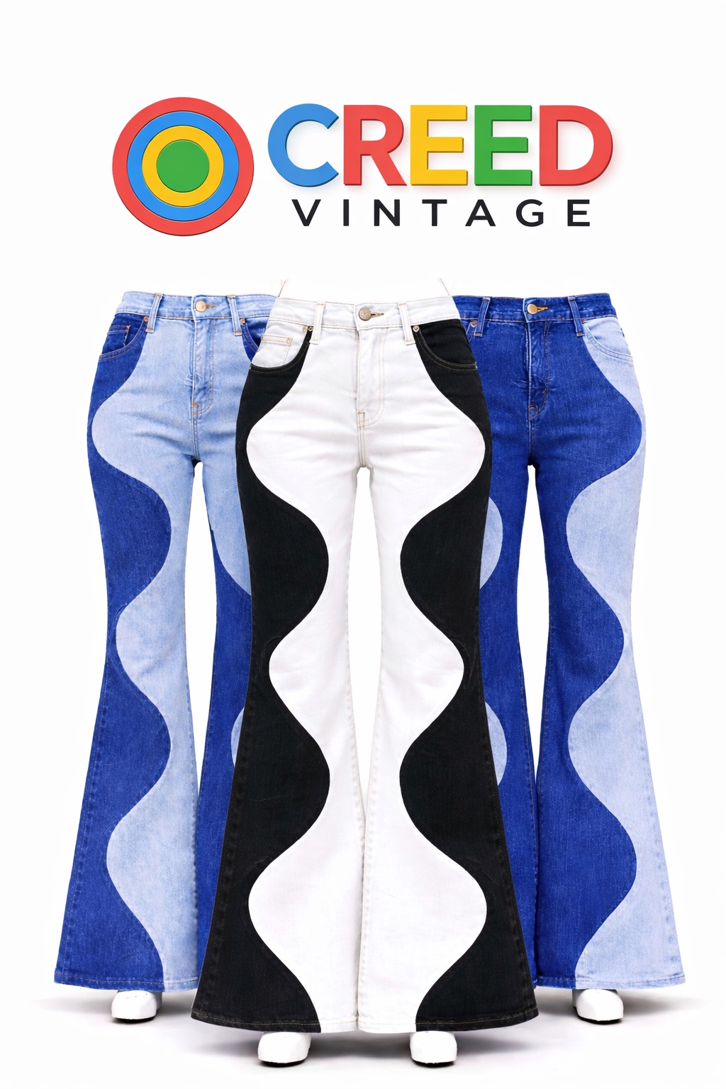 CR1125 アップサイクル コントラストパネル ジーンズ