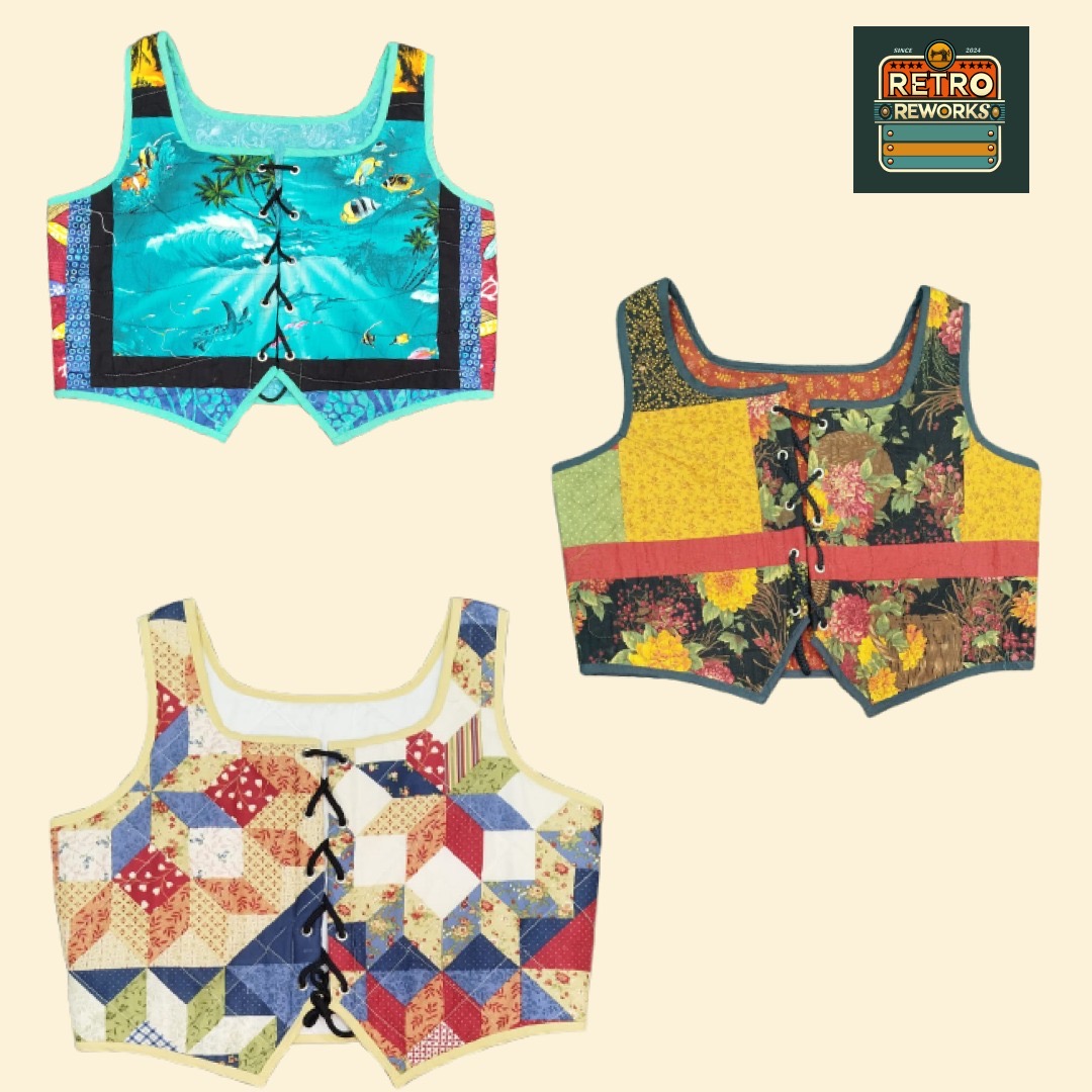 Upcycled Lace-Up Snap Button Tank Top