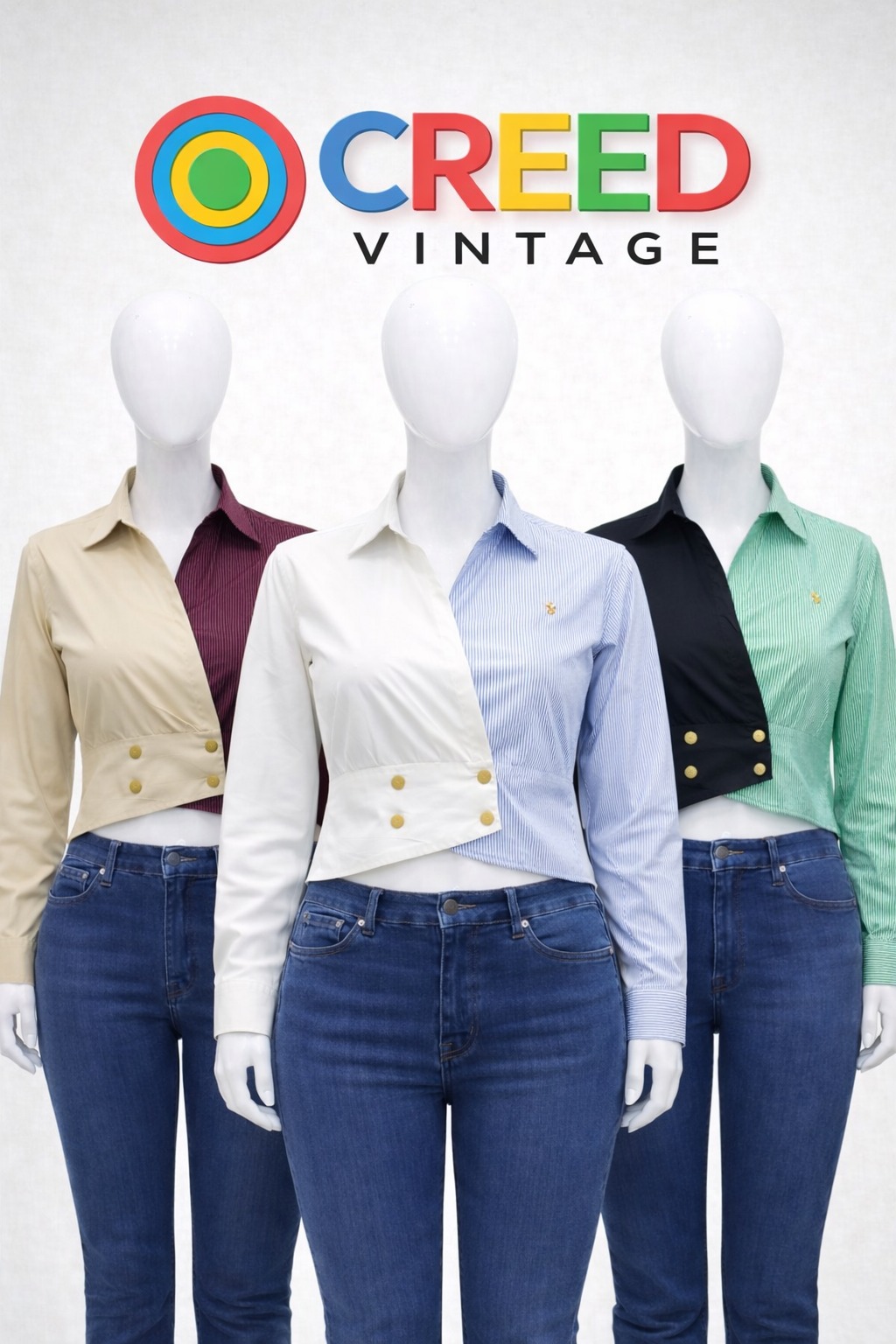 CR1128 アップサイクルボタン付きウエストクロップトップ