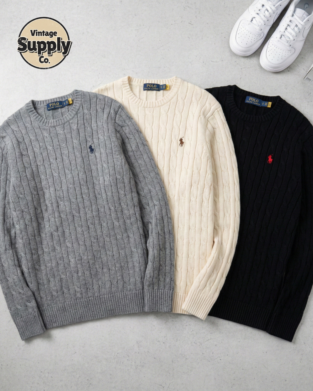 Vintage Ralph Lauren Cable Knitted Sweaters | R161..