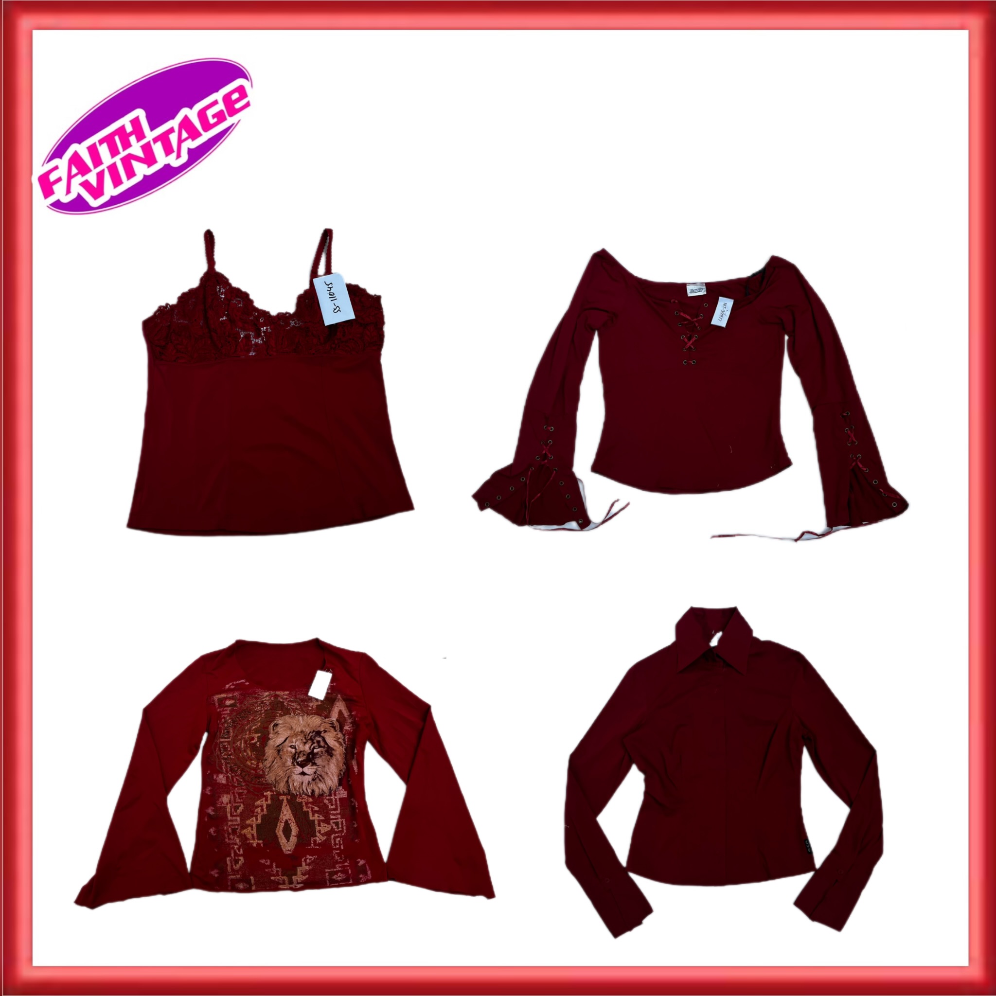 Red Zone Y2K mix Top Skirt and Dress Bundle (FV-38..