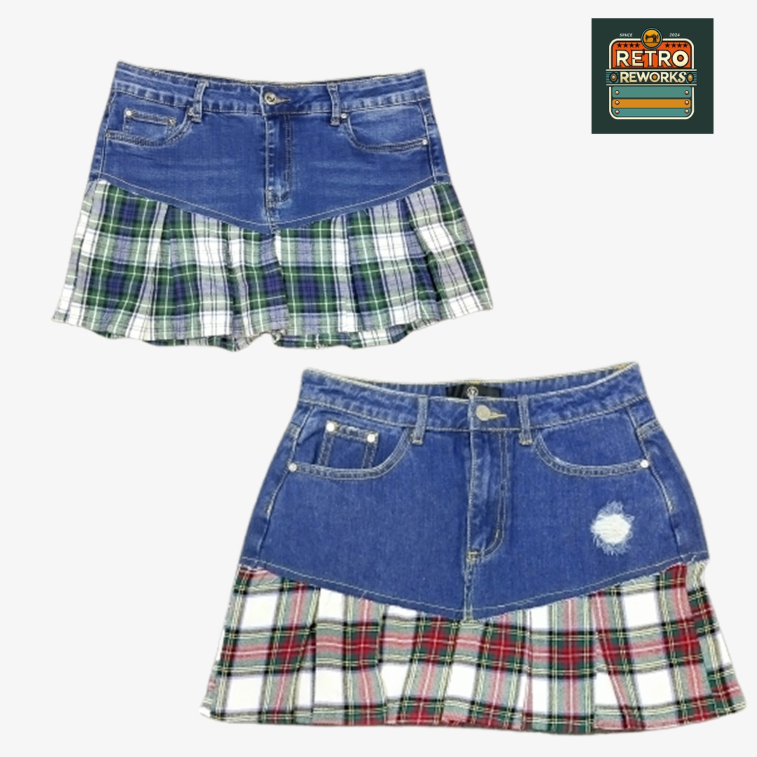 アップサイクルフランネルプリーツスカート