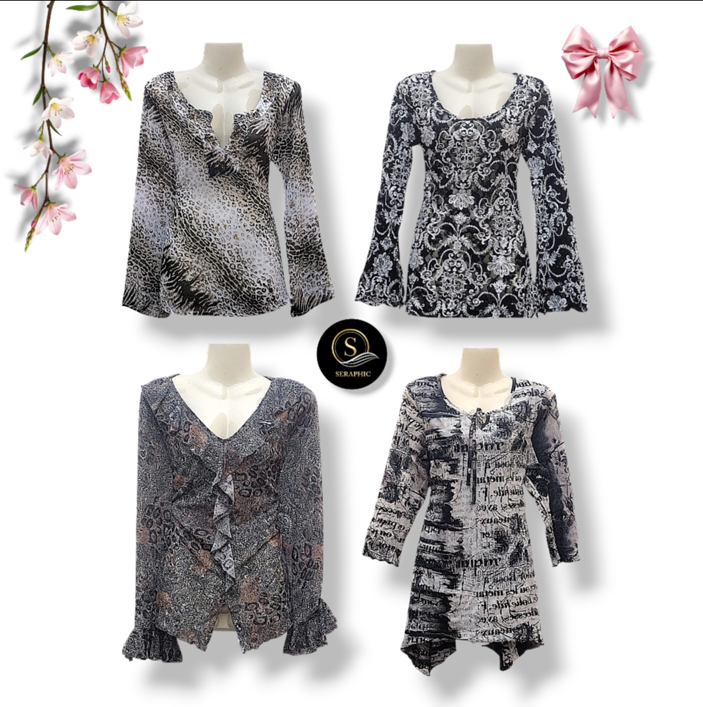 Y2Kスタイルメッシュフルスリーブトップ