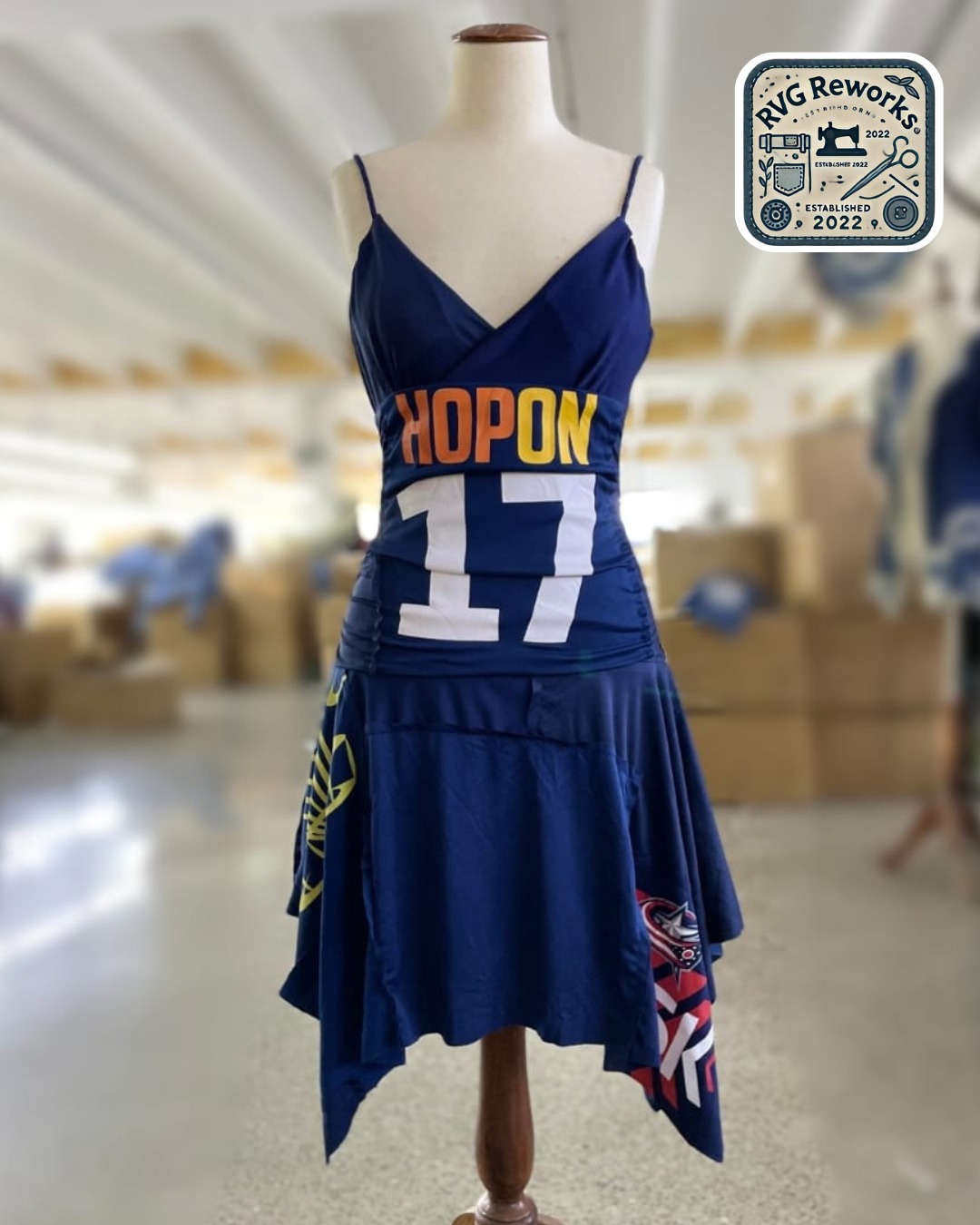 Upcycled Sports Jersey y2k Slip Dress