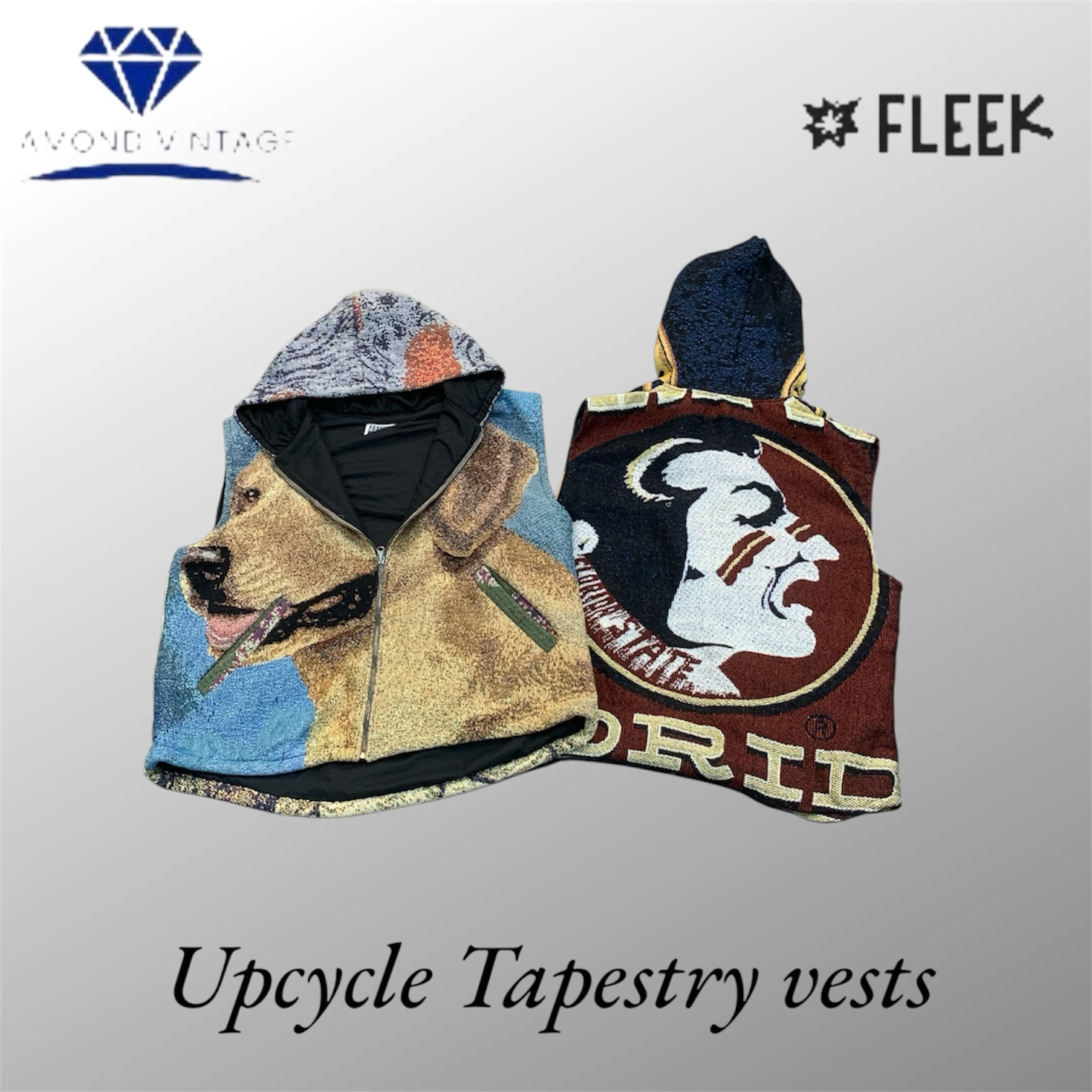 アップサイクル タペストリー ベスト フーディ付き (DV -02-457)