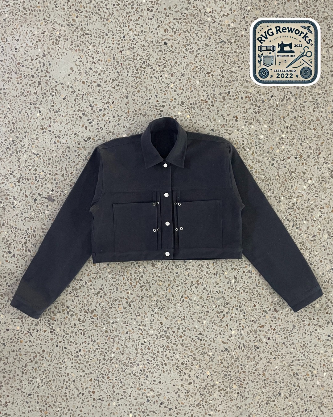 アップサイクル クロップ ダブルポケット ジャケット