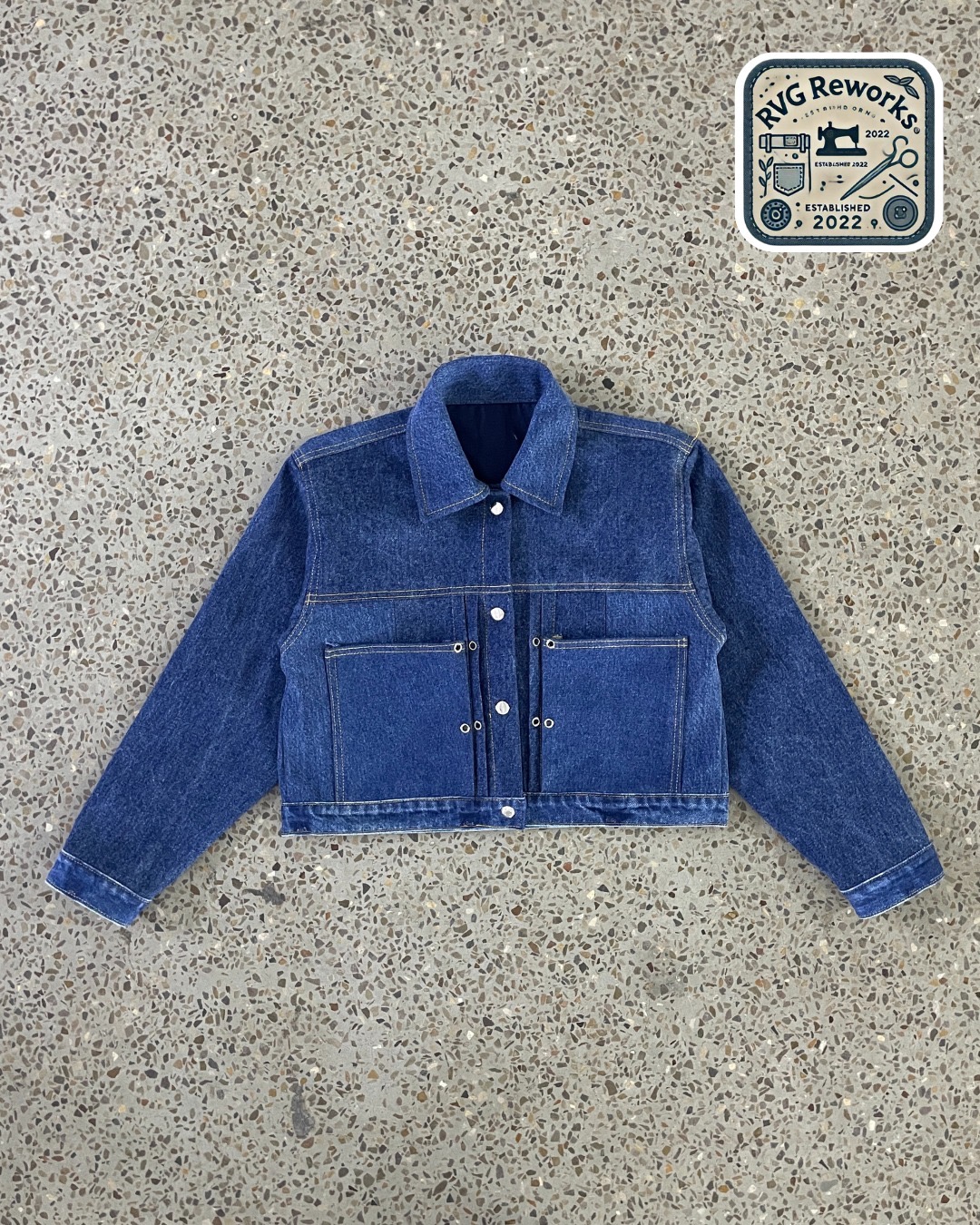 アップサイクルド クロップ ダブル ポケット ジャケット