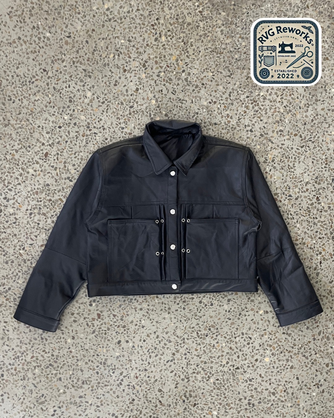 アップサイクルドクロップダブルポケットジャケット