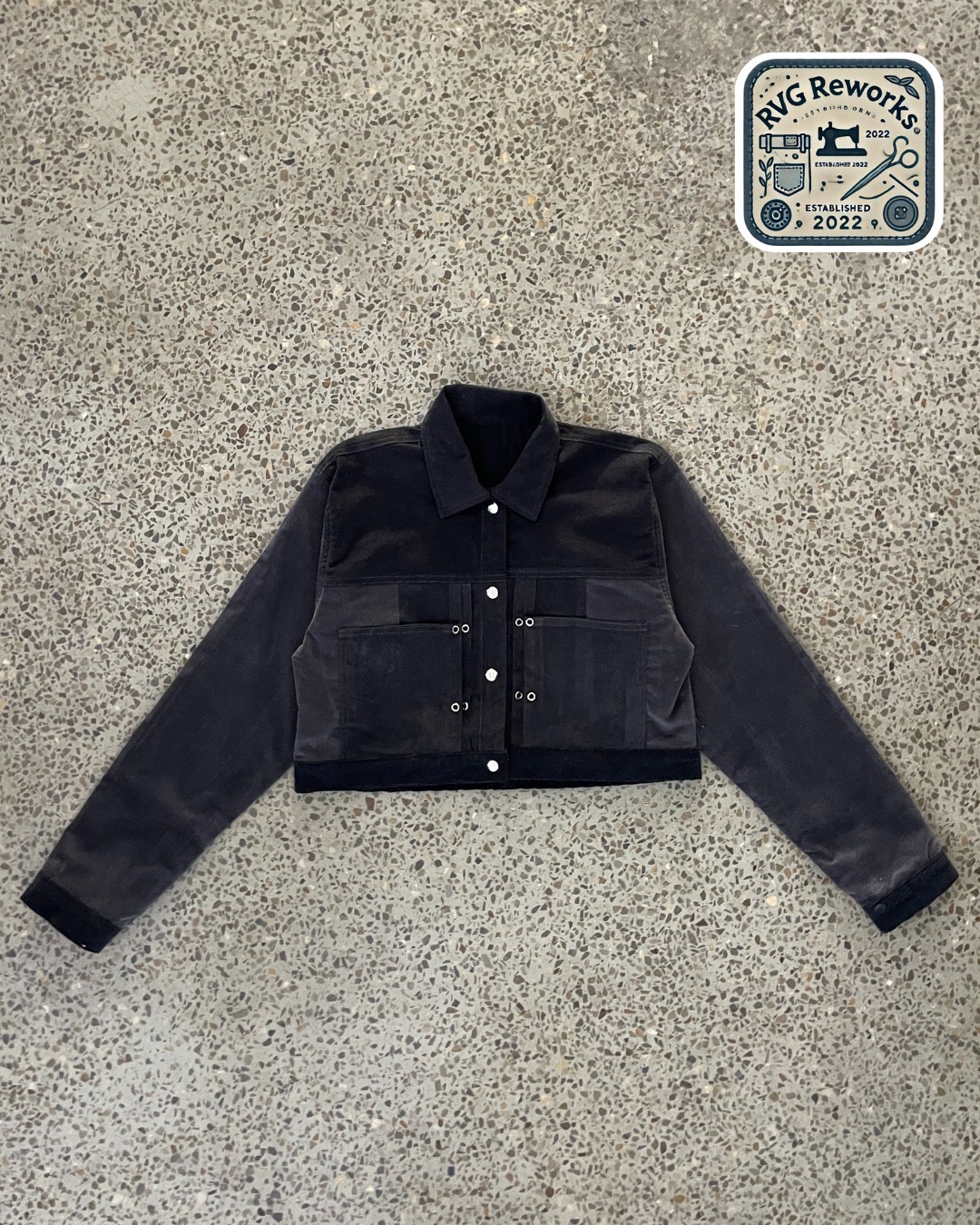 アップサイクルド クロップ ダブル ポケット ジャケット