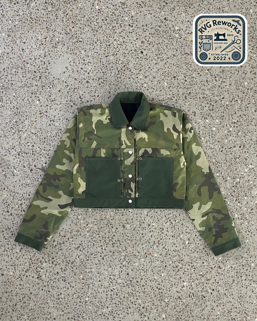 アップサイクルクロップダブルポケットジャケット