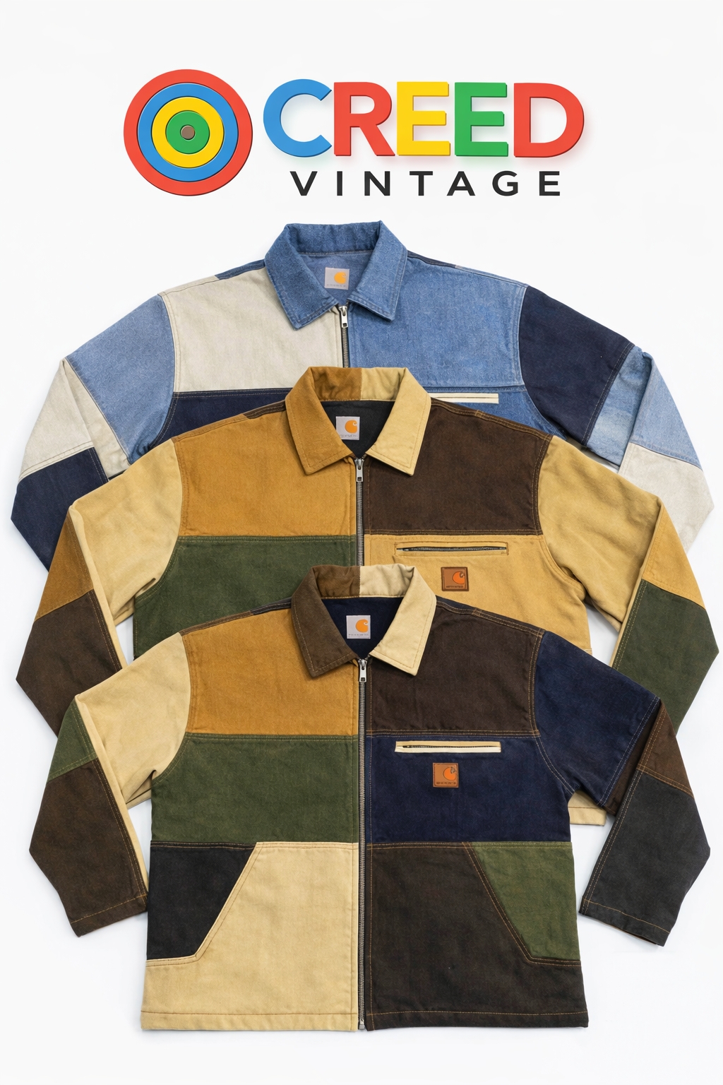 CR1169 Upcycled Heritage Patchwork Zip Jacket