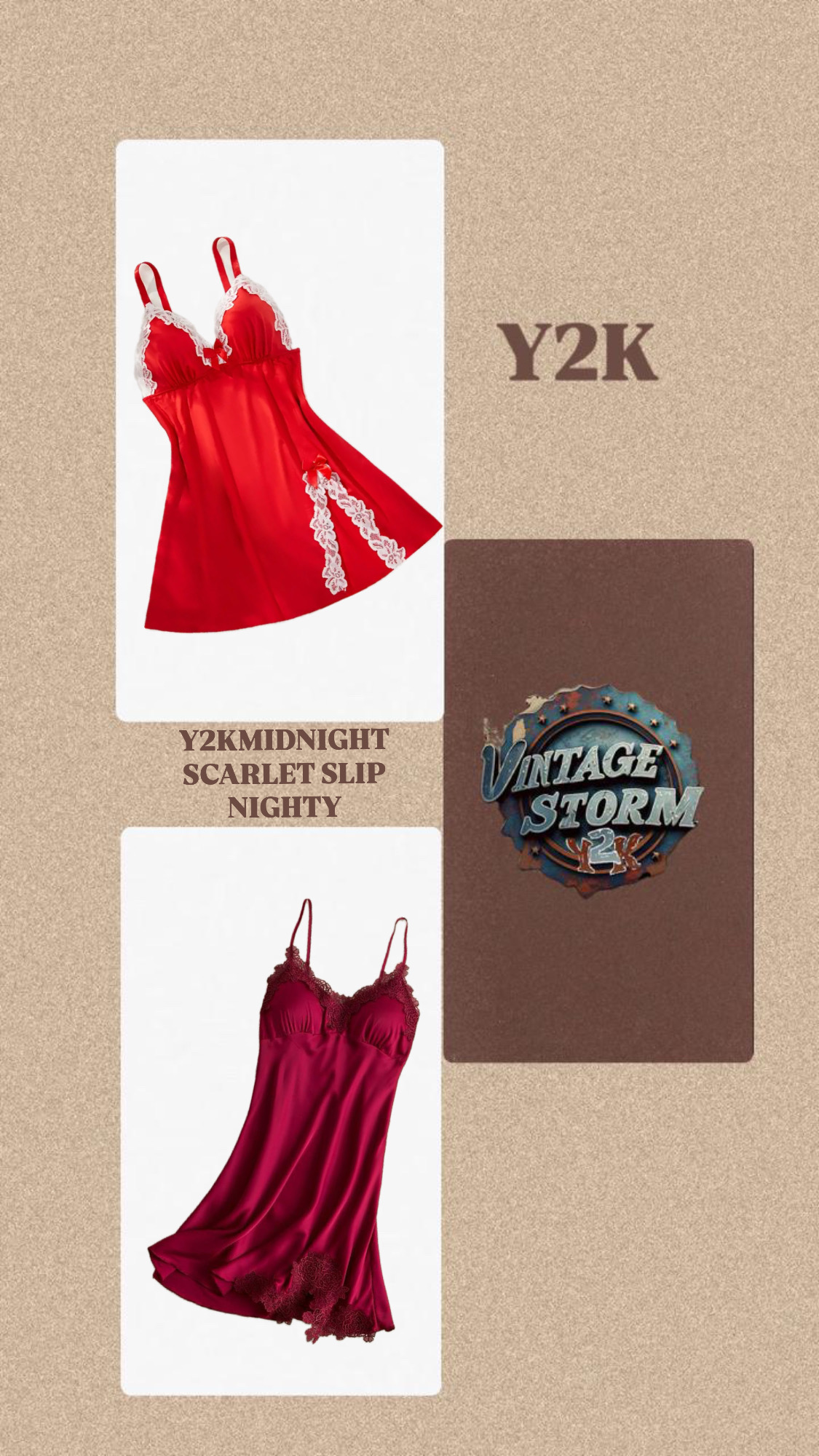 Y2K Midnight Scarlet Sip Nighty