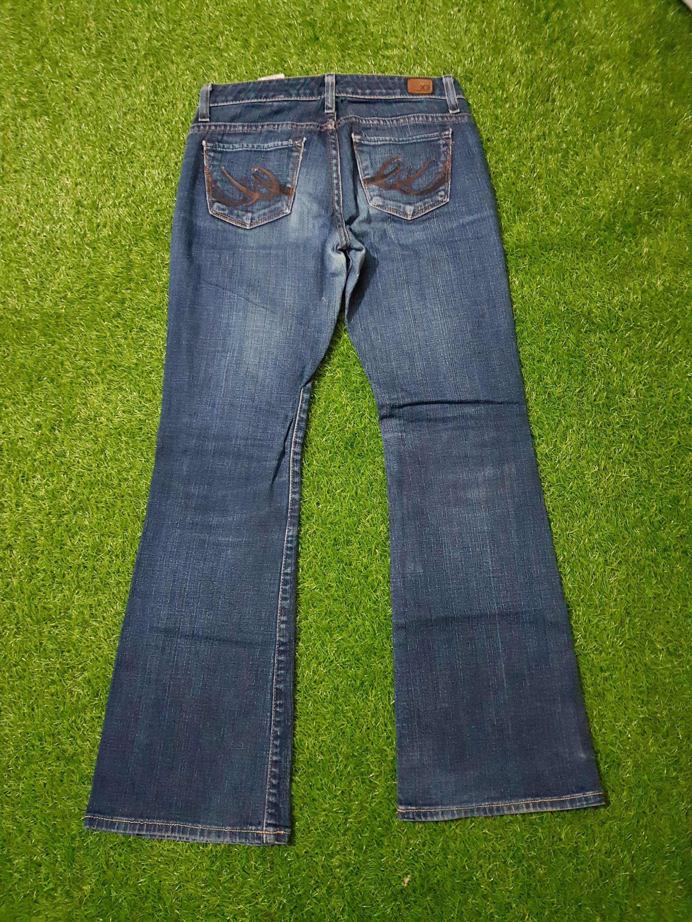 Y2Kフレア刺繍ブーツカットジーンズ