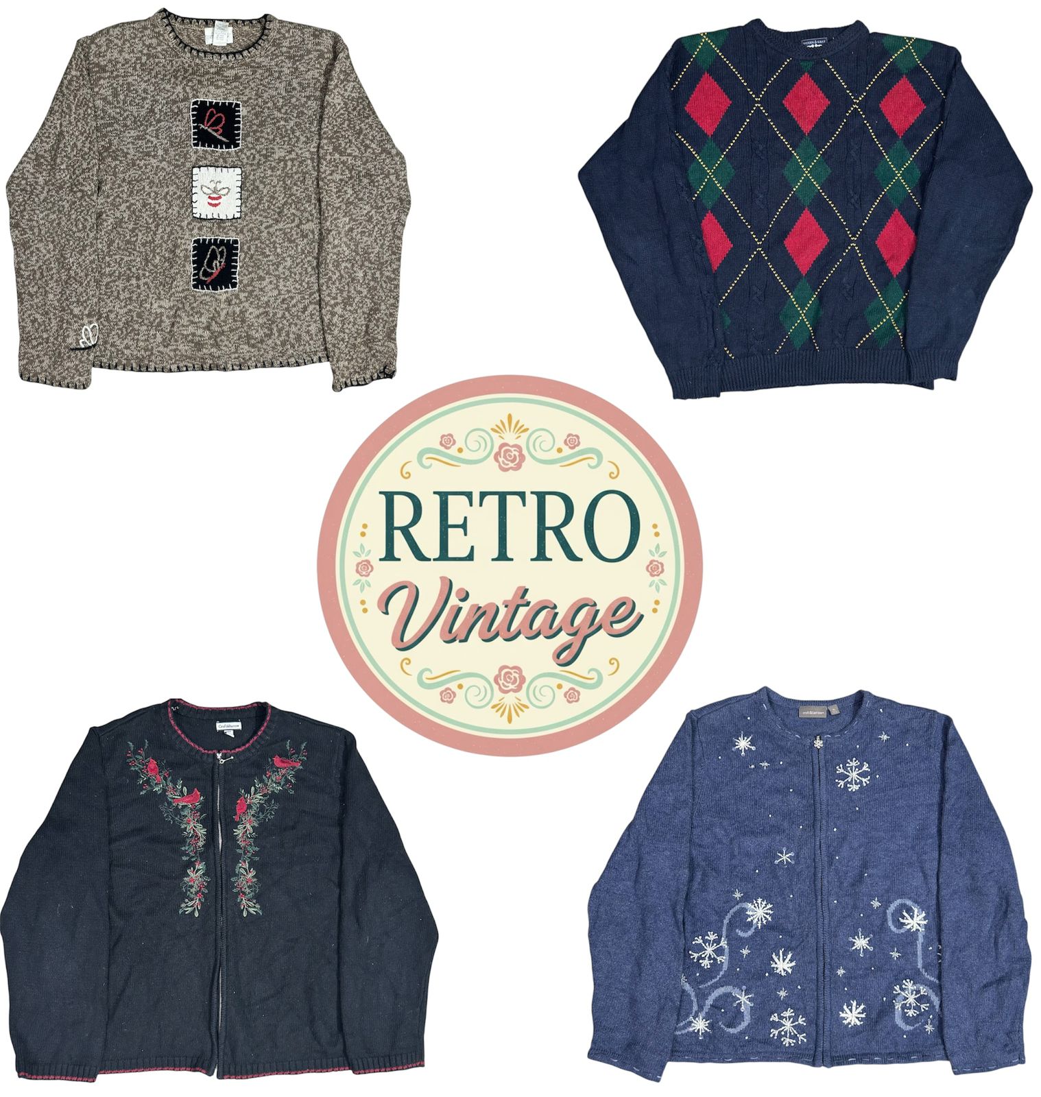 ビンテージレトロニットウェアセーター | Y2K & 90年代の美学 <E>