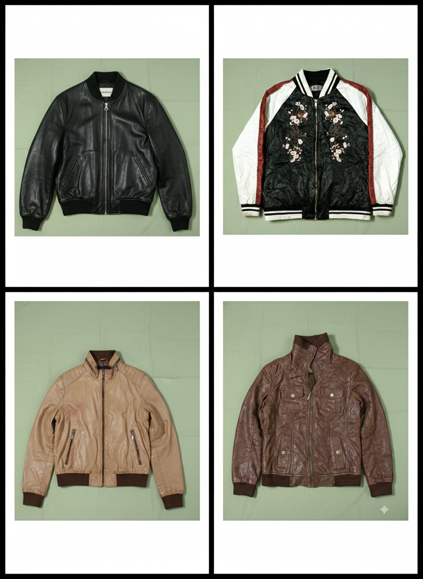 Vintage Ribbed Leather Jackets
