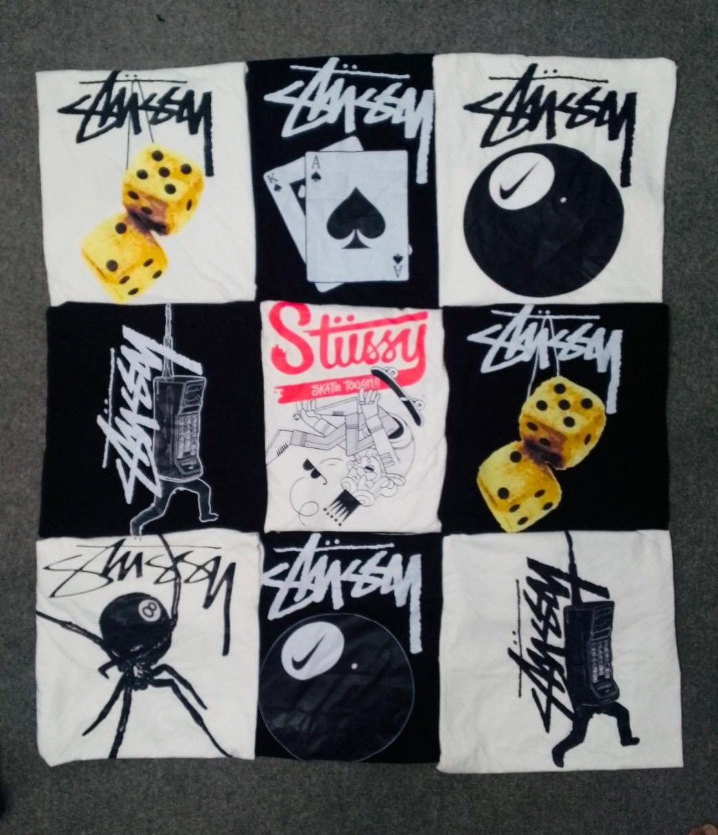 Stussy rework style mix design tees
