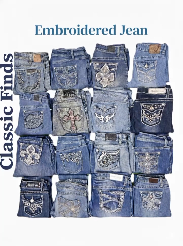 Y2k 刺繍ジーンズ