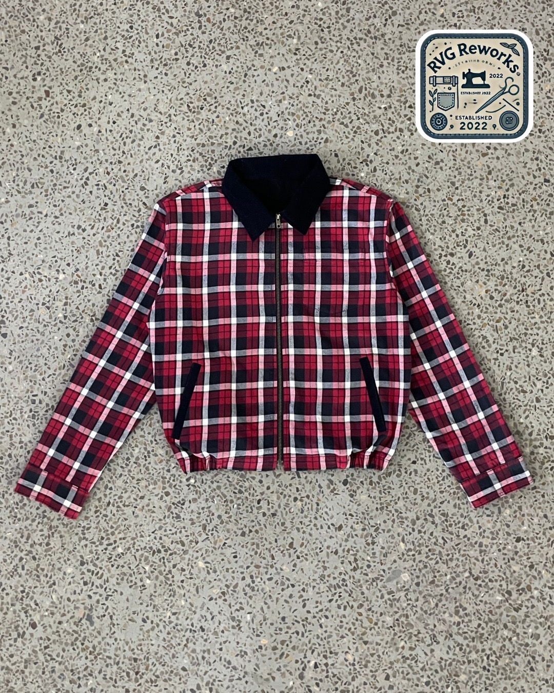 Upcycled Plaid Zip Shacket