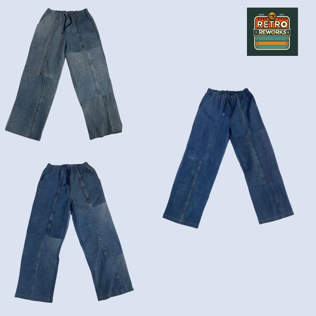 Upcycled Denim Patchwork Pants