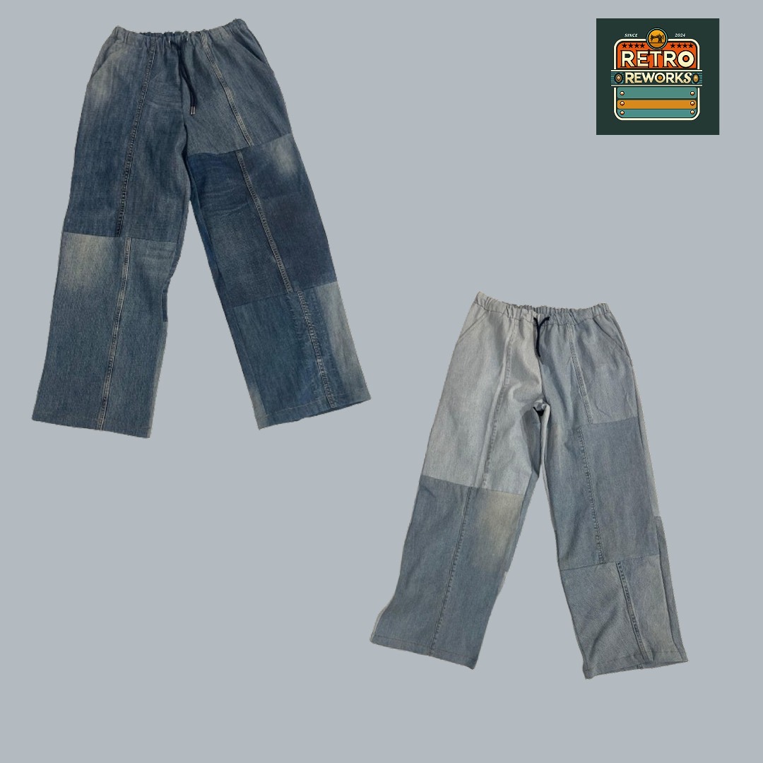 Upcycled Denim Patchwork Pants