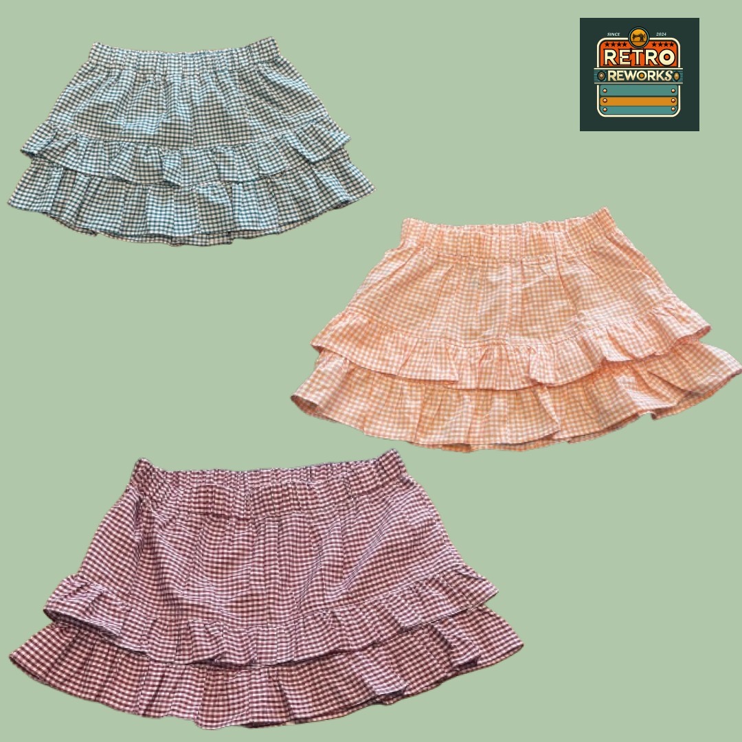Upcycled Ruffle Cotton Skirt
