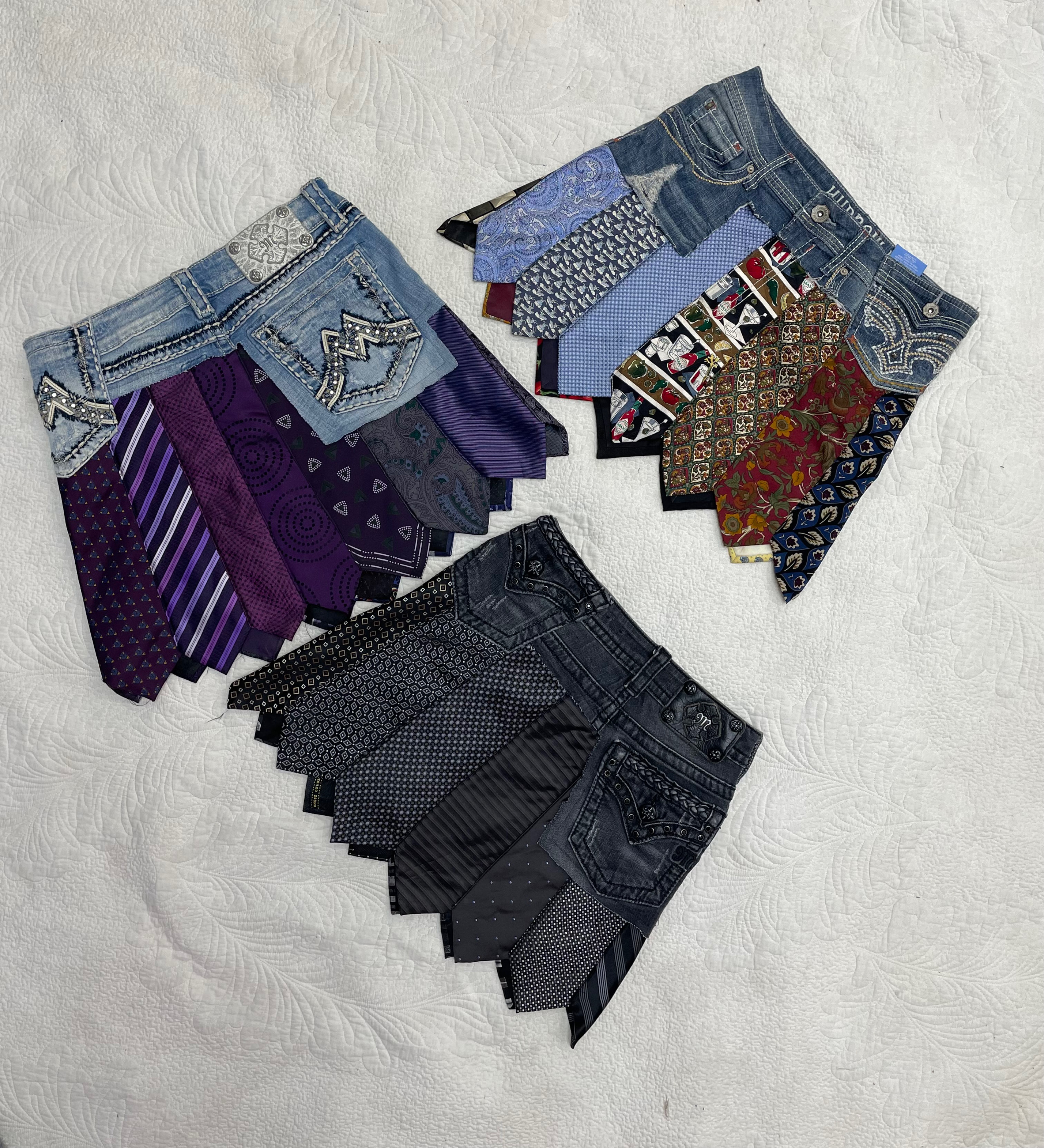 Upcycle Y2K Denim Tie Skirt (RW-01)