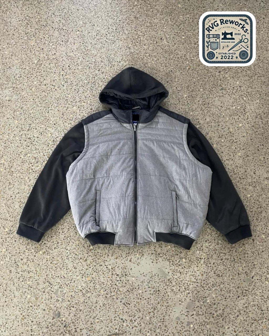 Upcycled Hybrid Hoodie Puffer Jacket