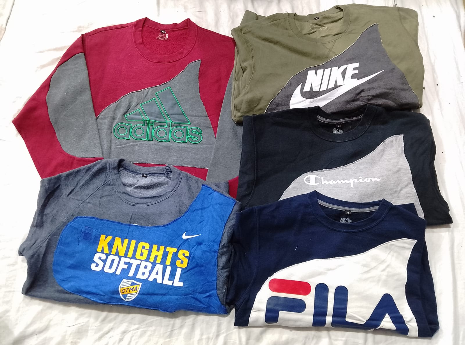 CR6253  Upcycled Patchwork Sweatshirts