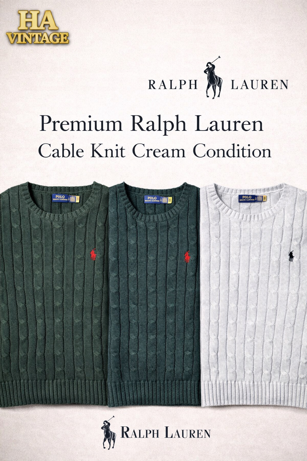 Ralph Lauren Cable Knit Sweaters – Cream Condition