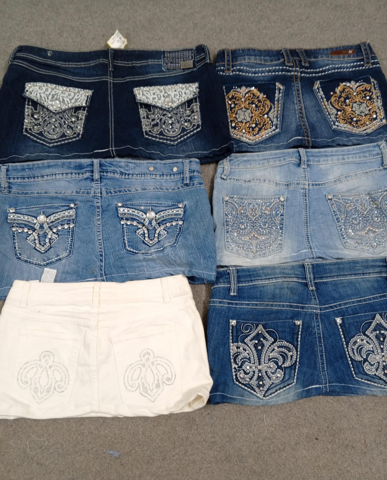 HD Ladies Upcycled Y2K Embellished Denim Micro Min..