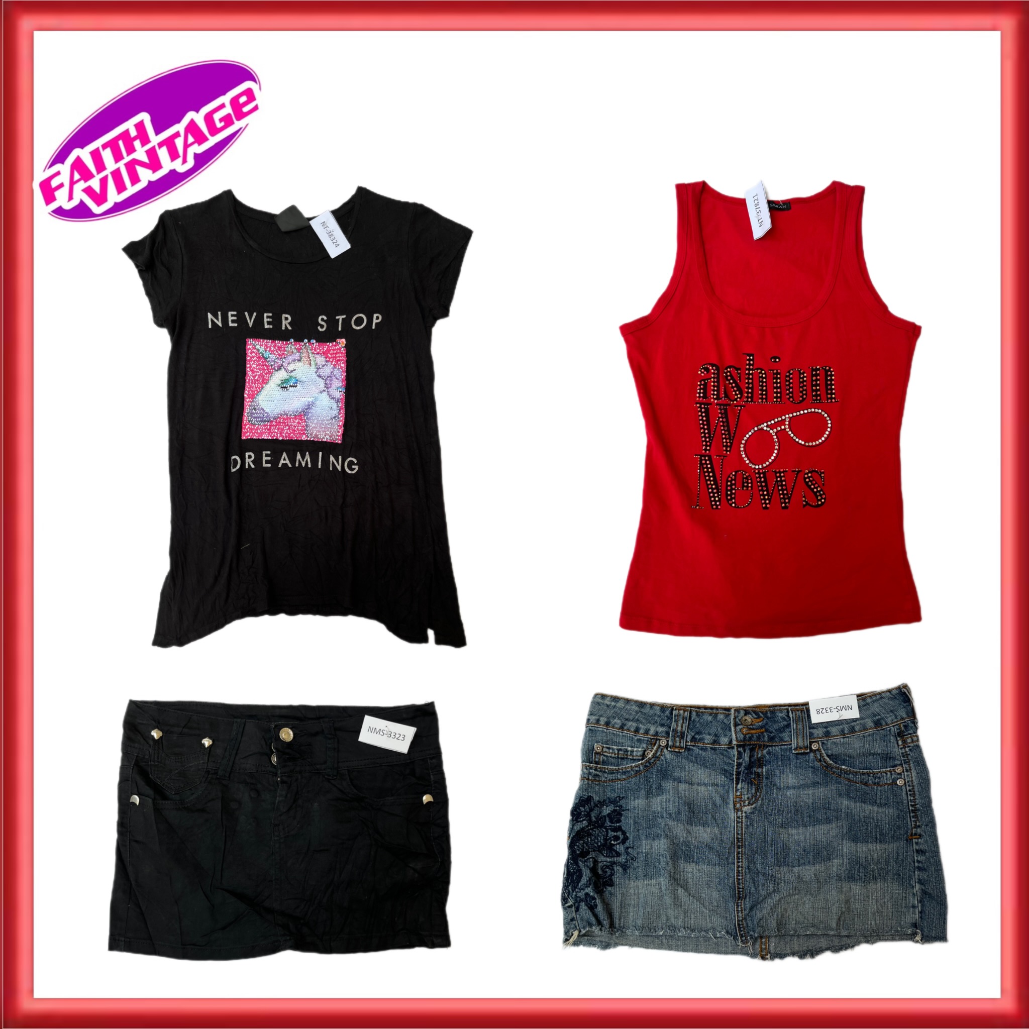 Brazilian Bizarre Mix T-shirts and Skirts (FV-480)