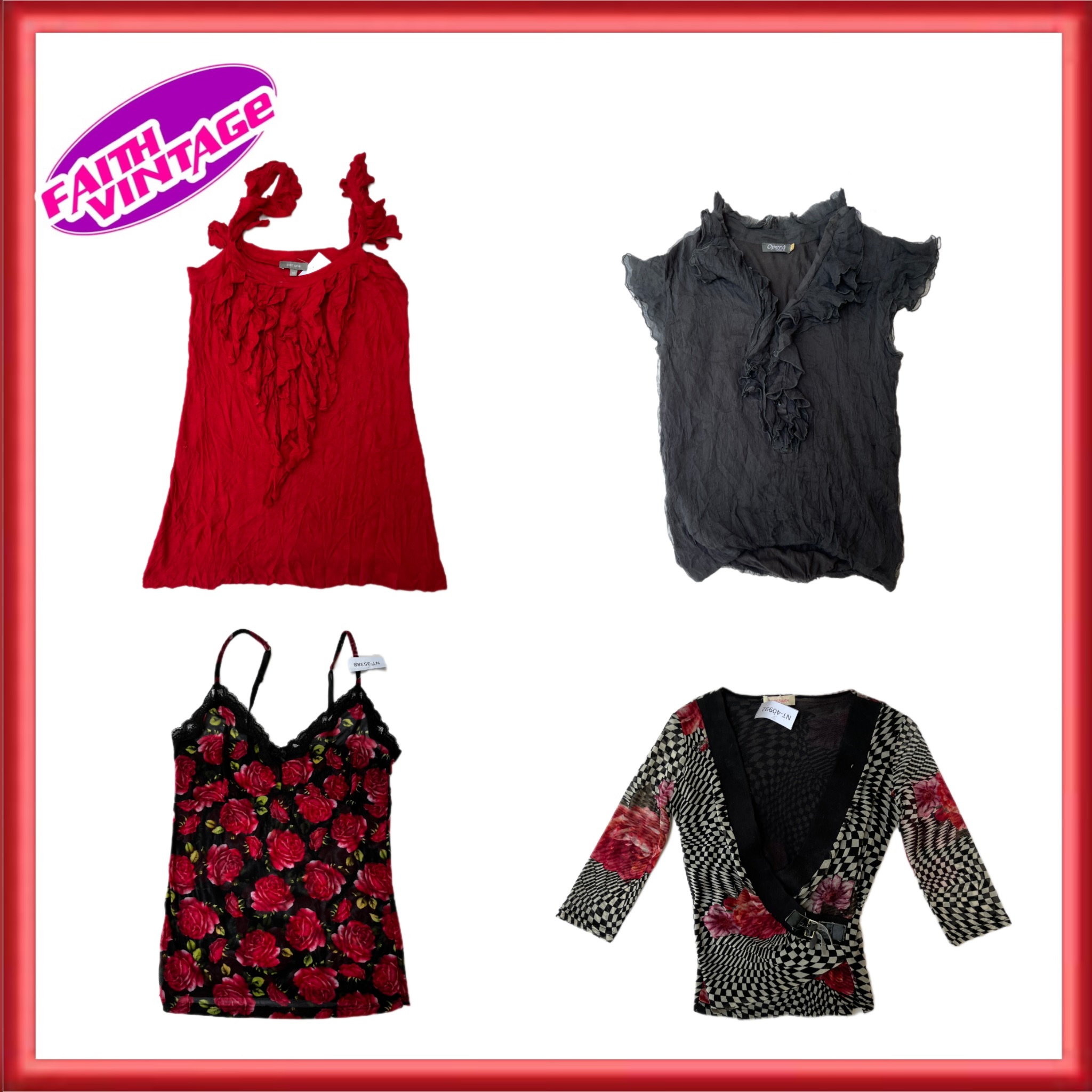 Retro Red Town All Blouses and Tops Bundle (FV-481..