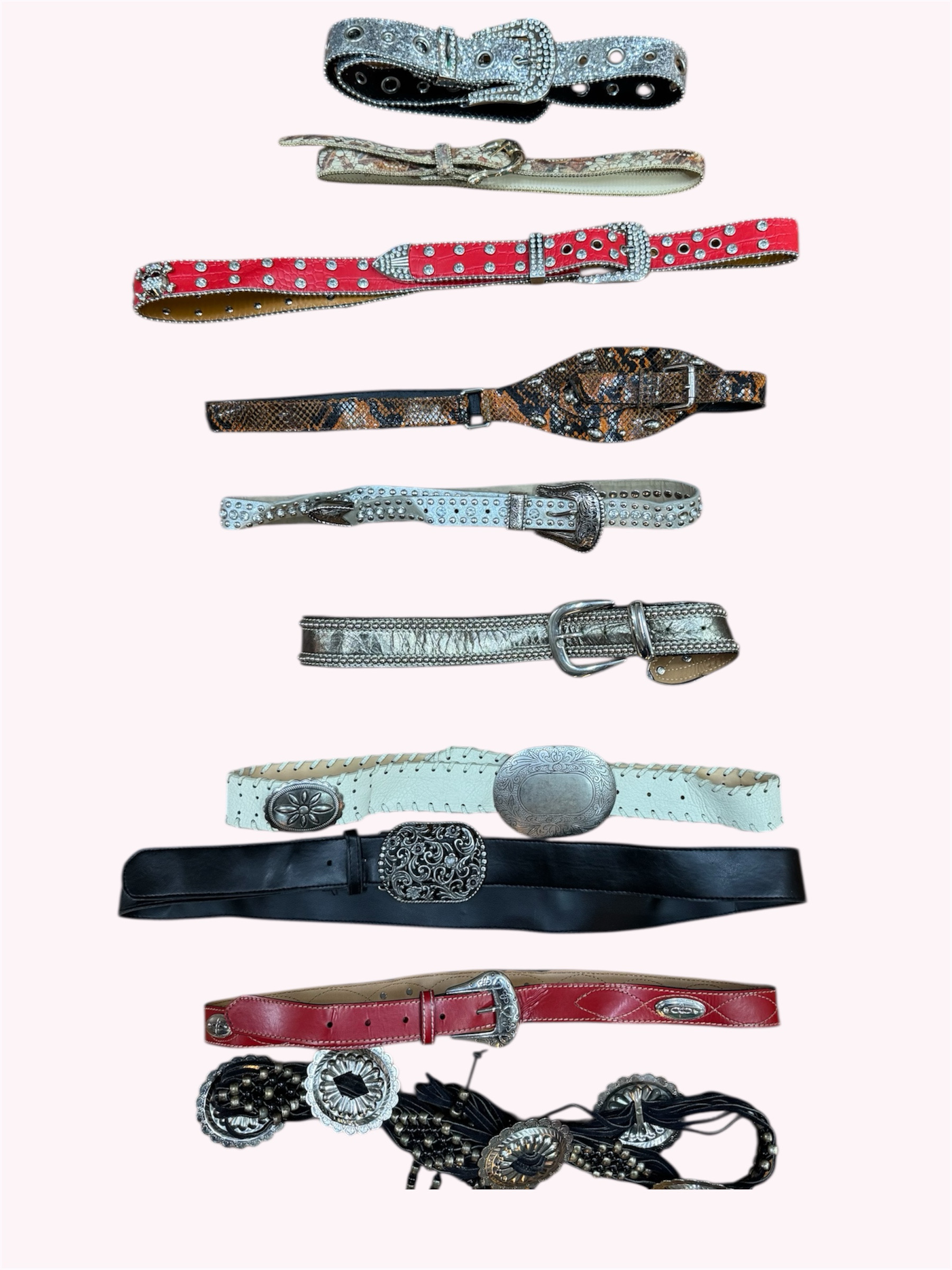 Y2K Embalished Leather Belt 10 pcs At 448