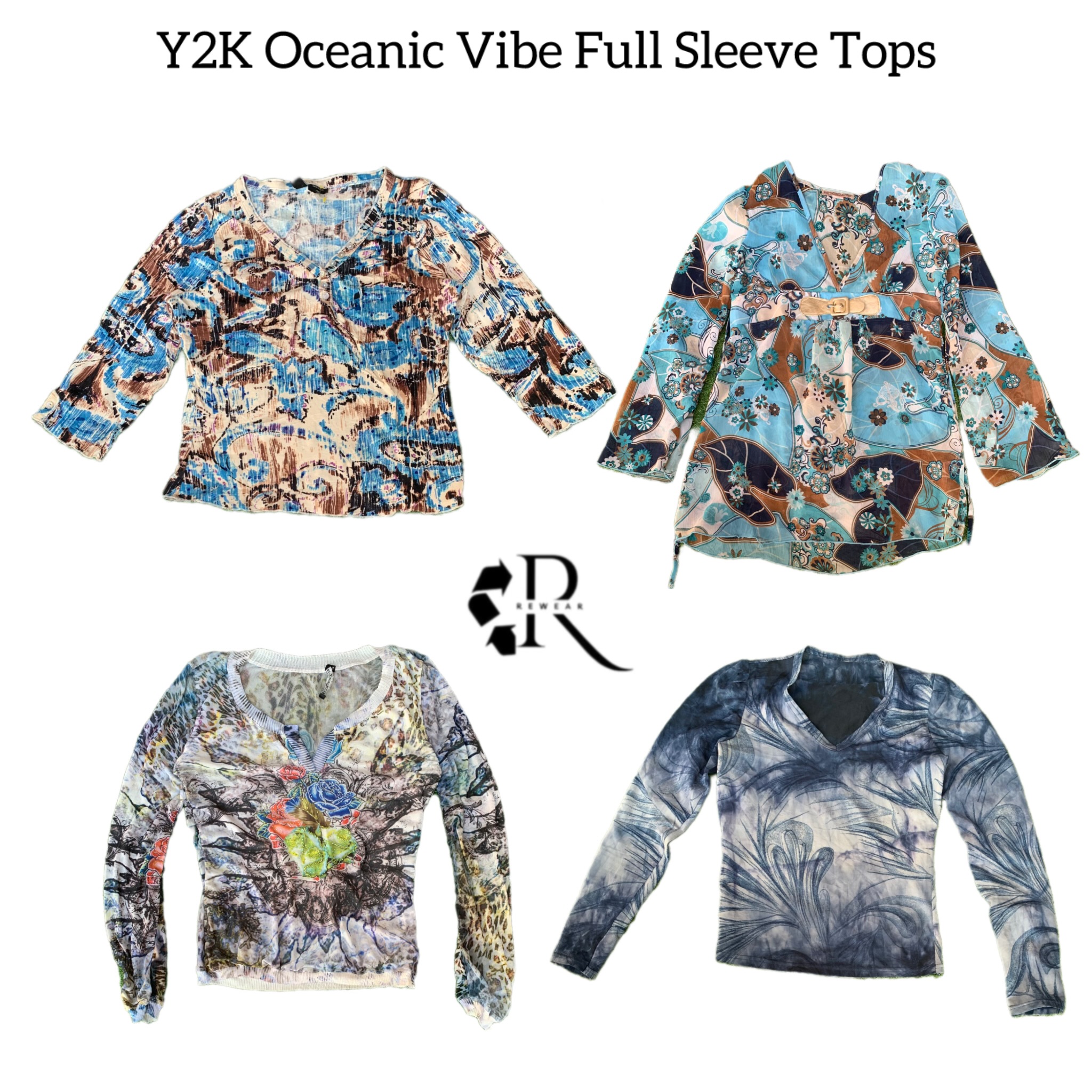 Y2K Oceanic Vibe Printed Long Sleeve Tops (RW-1536..