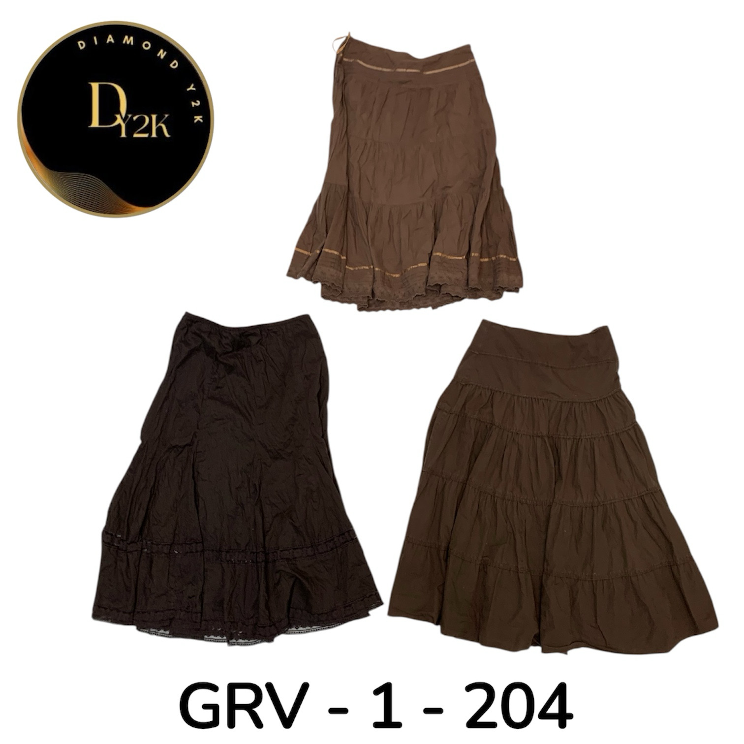 Jupe en coton imprimé marron pour femmes – Décontr..