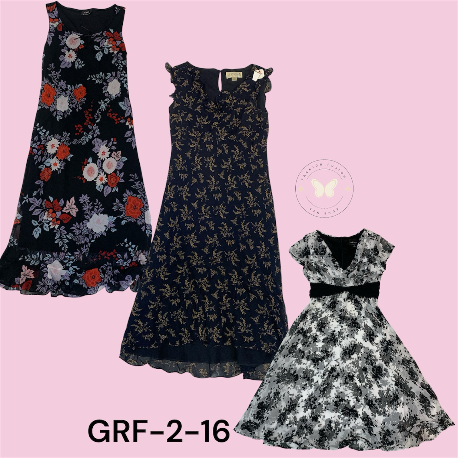 Floral Poly Printed Fit & Flare Dress (GRF-2–16)