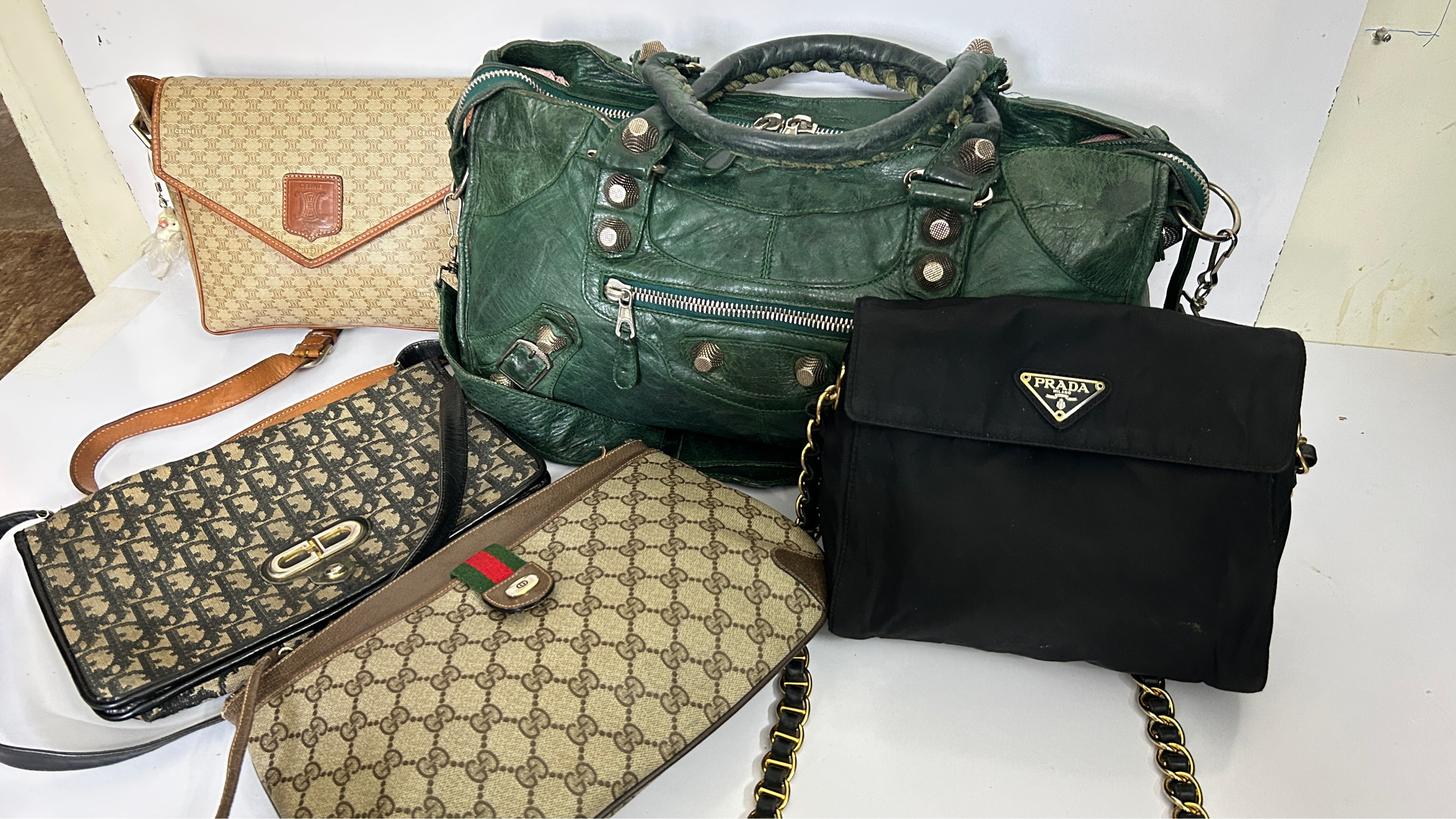 Balenciaga city dior celine gucci prada bags