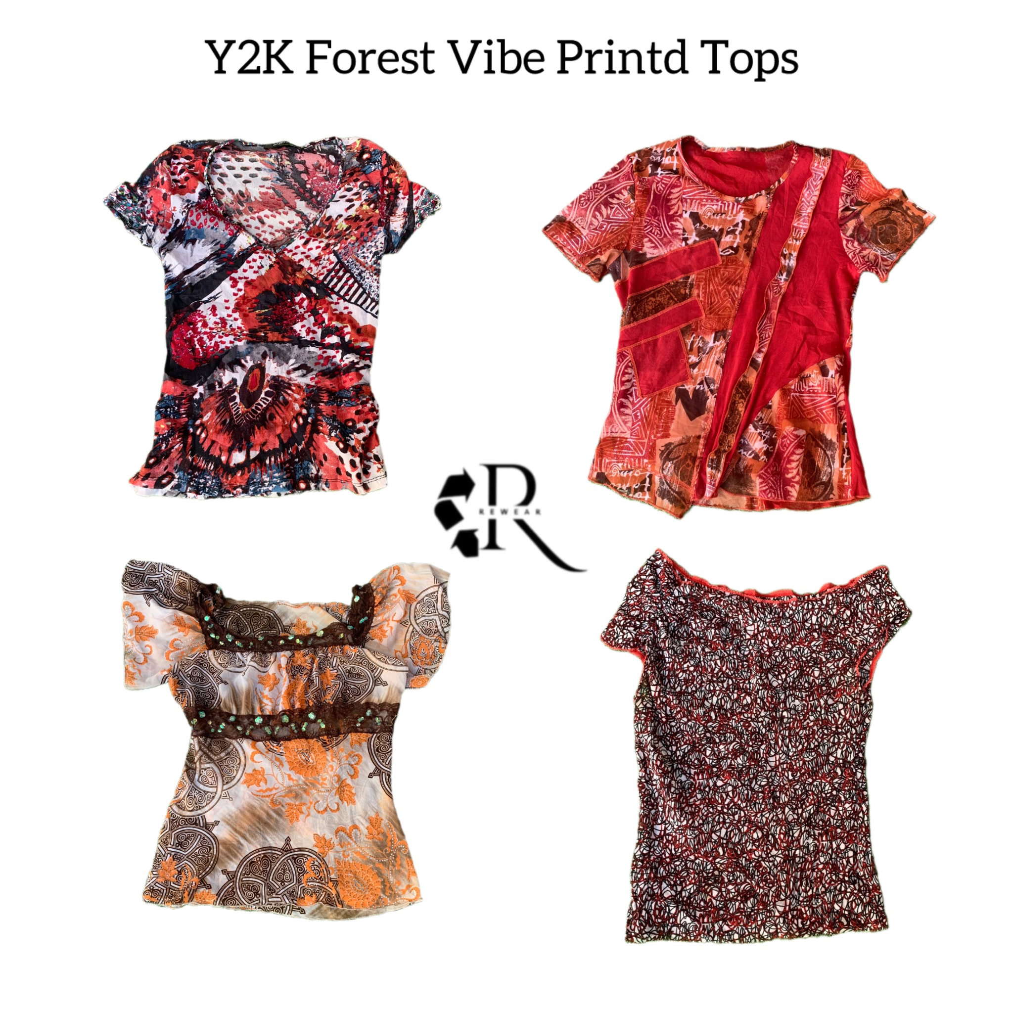 Top Stampato Y2K Forest Vibe RW-1545