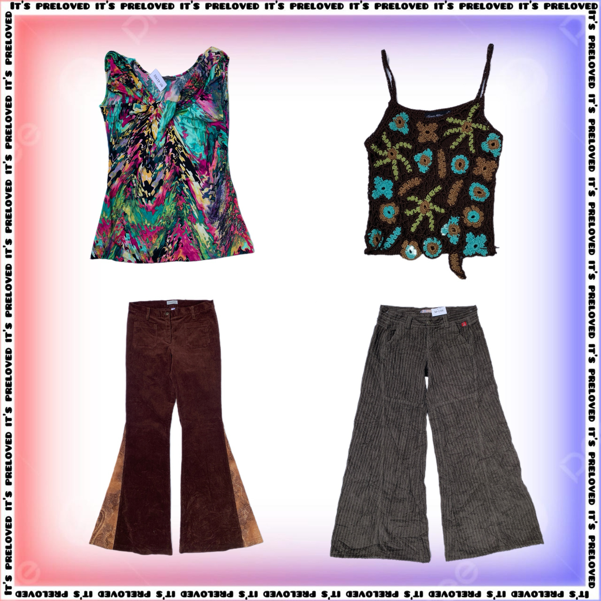 クロシェトップ、スカート、グラフィックトップ、ロングコート、パンツ、ウエストコート (SS-1924..