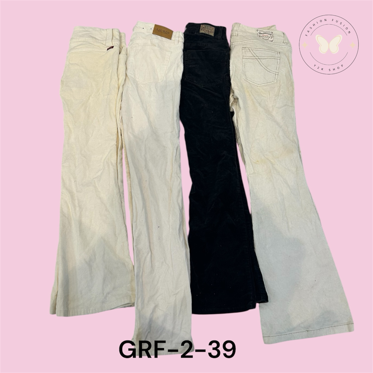Black in White Corduroy Straight-Fit Pants (GRF-2-..