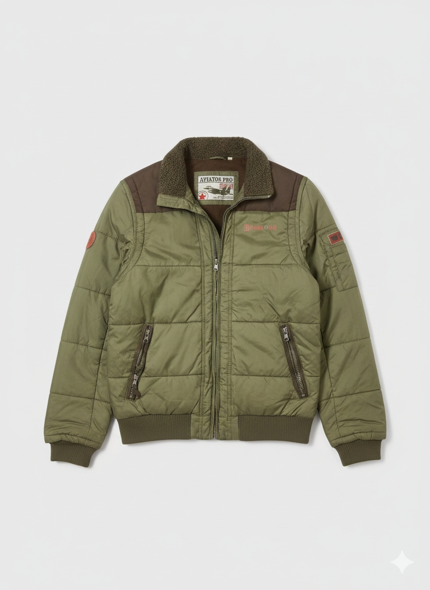 Vintage Puffer Jacket Bundle – 10pc Mix: Camo, Mil..