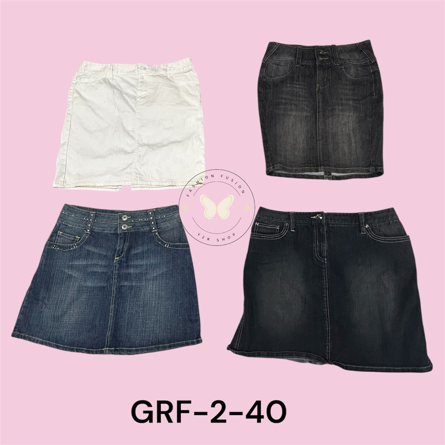 Women’s High-Waist Denim Midi Skirt (GRF-2-40)