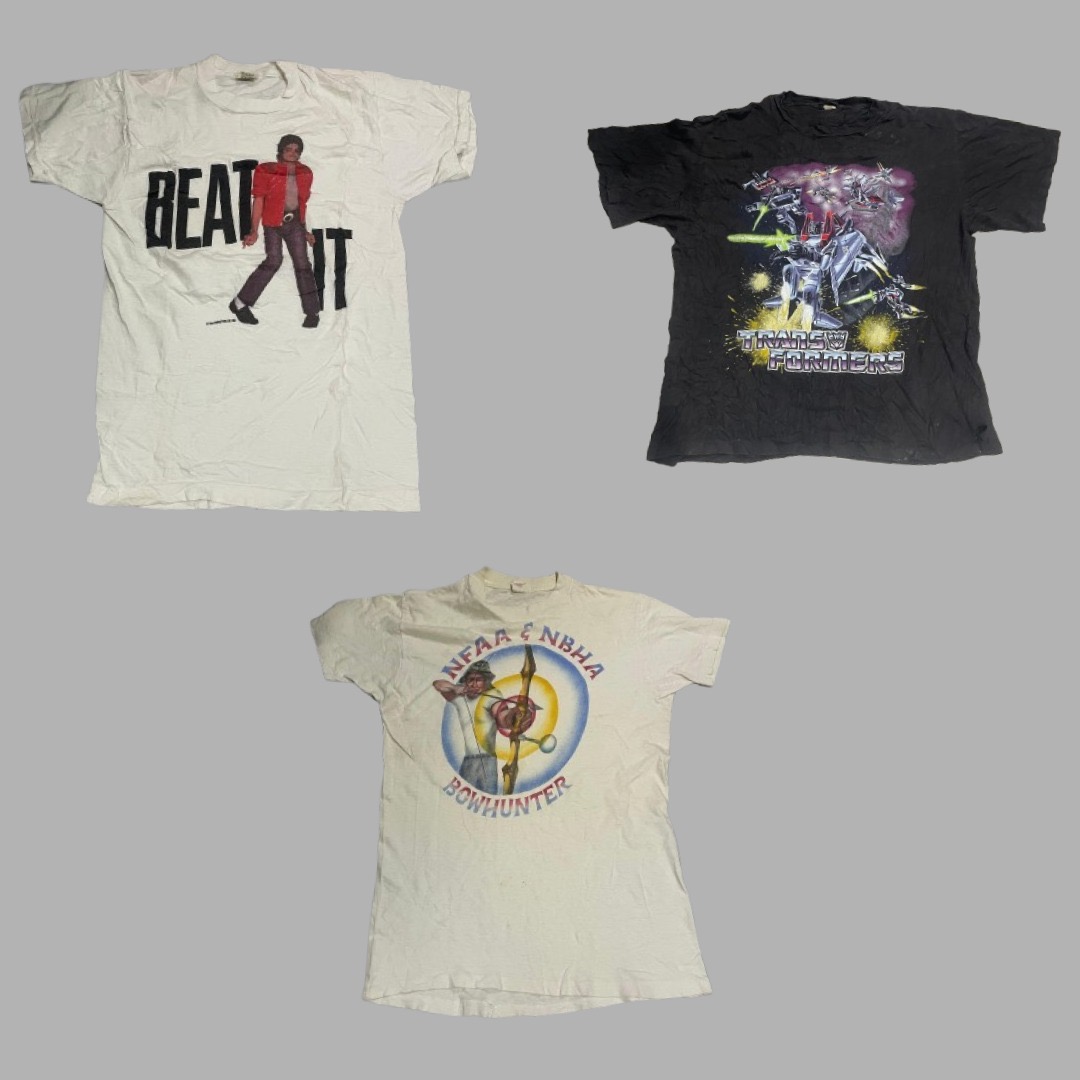 レトログラフィックTシャツバンドル | 音楽アイコンとカートゥーングラフィックス