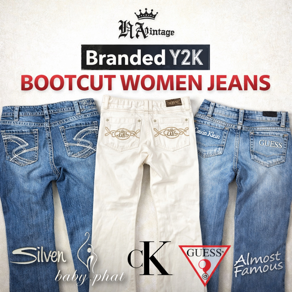 「Branded Y2K Bootcut Jeans Inc Silver Almost Famou..