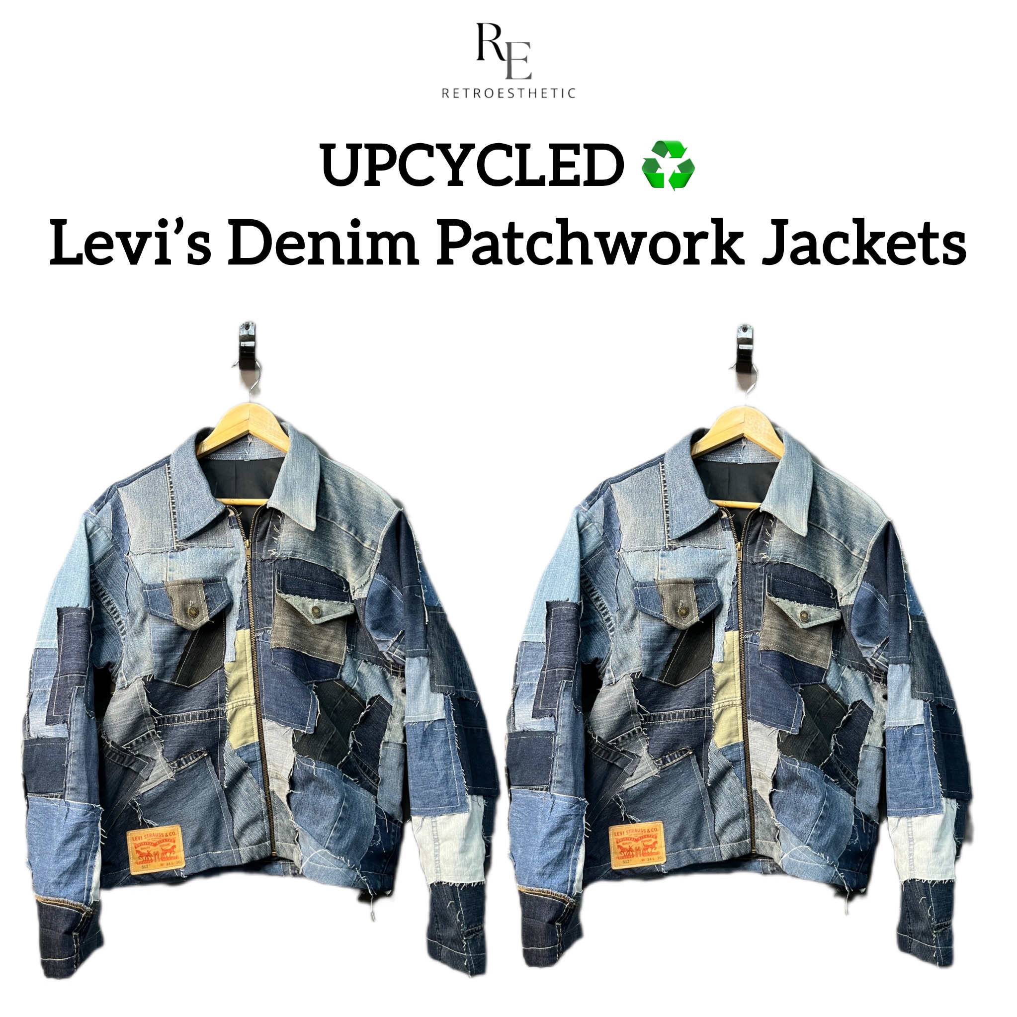 Upcycled Levi’s Denim Patchwork Jackets