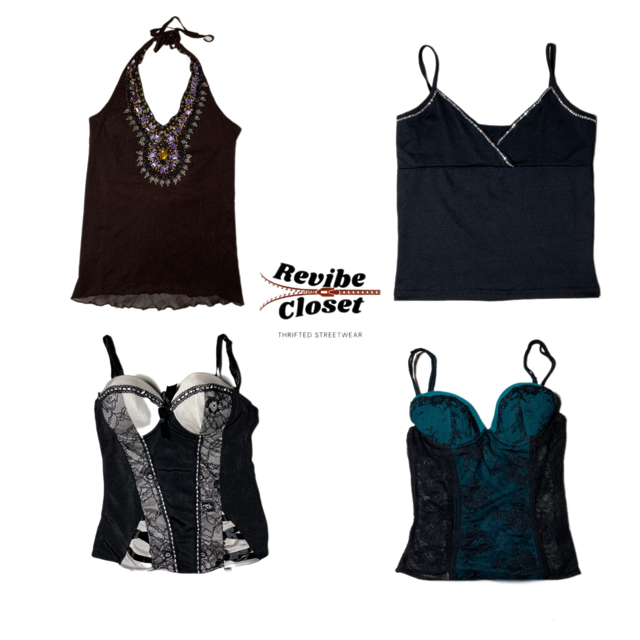 Y2K Edgy Girl Grunge Mix Cami Tops RC-028