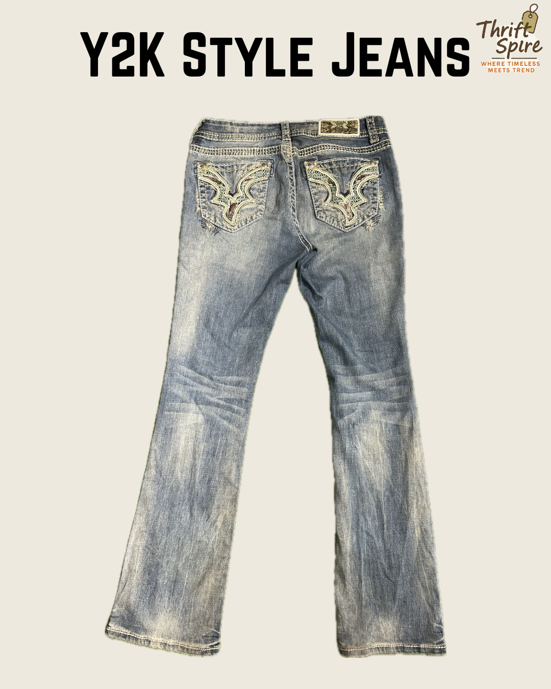 Y2K Rhinestone Flared/Bootcut Jeans (Including Sil..